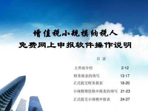 增值税小规模纳税人操作说明-PPT精品文档