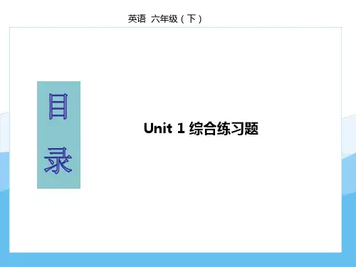 人教PEP版小学六年级下册英语Unit 1第一单元综合练习题