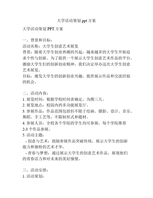 大学活动策划ppt方案