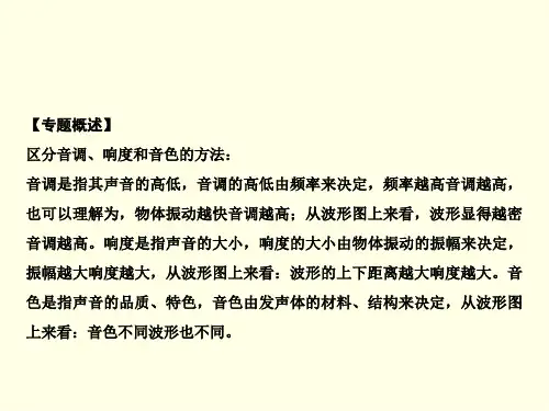 初二上物理课件(人教版)-专题突破三 正确区分音调、响度和音色