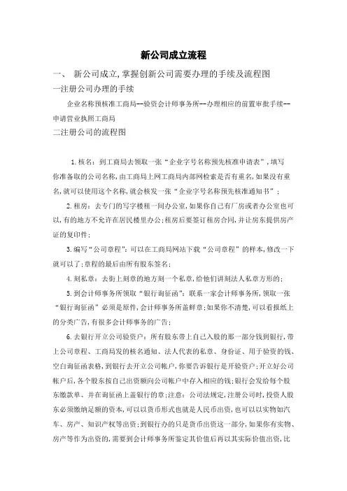 新公司成立流程