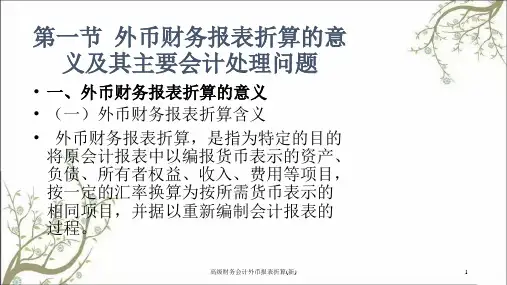 高级财务会计外币报表折算新课件