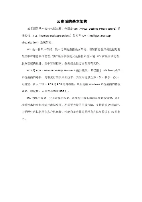 云桌面的基本架构