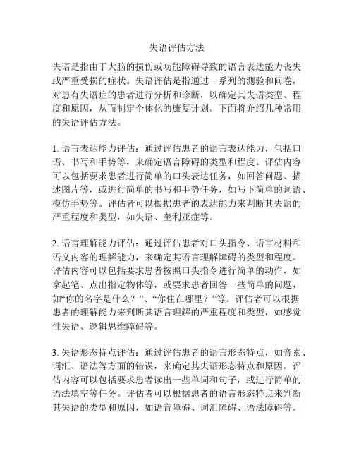 失语评估方法