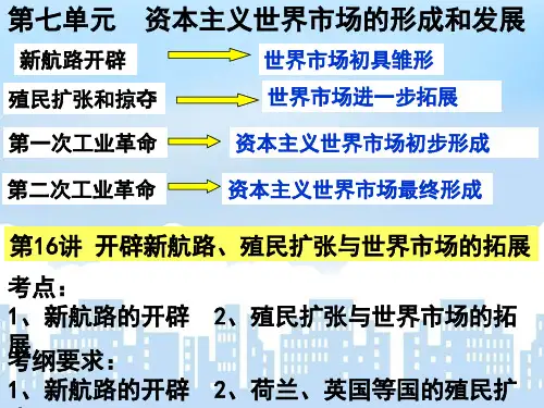 第16讲新航路的开辟和海外殖民扩张总结