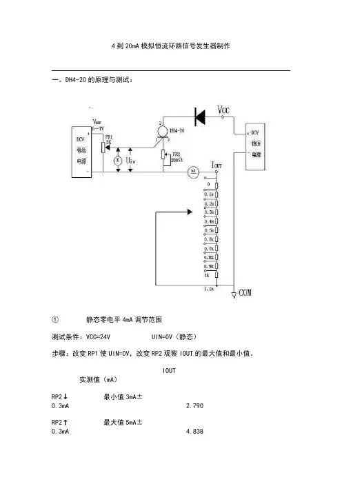 4到20mA模拟恒流环路信号发生器制作