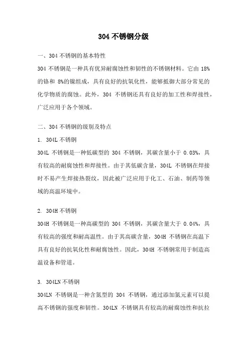 304不锈钢分级