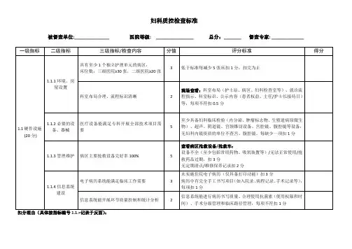 妇科质控检查标准