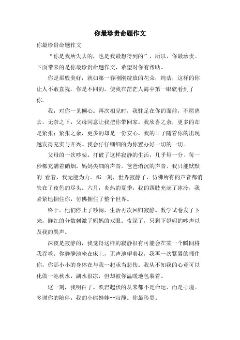 你最珍贵命题作文