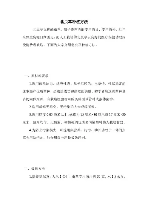 北虫草种植方法.doc