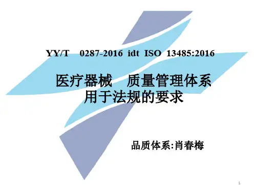 ISO13485-2016标准体系培训PPT幻灯片课件