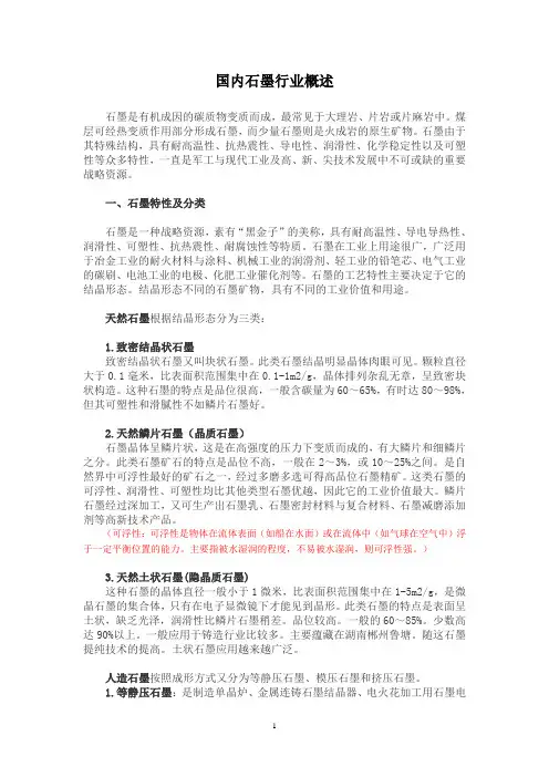 国内石墨行业概述祥解