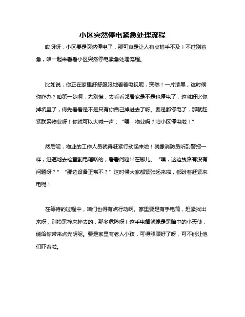 小区突然停电紧急处理流程