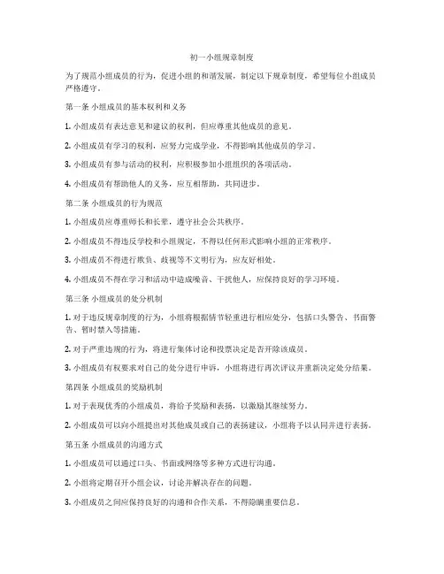 初一小组规章制度