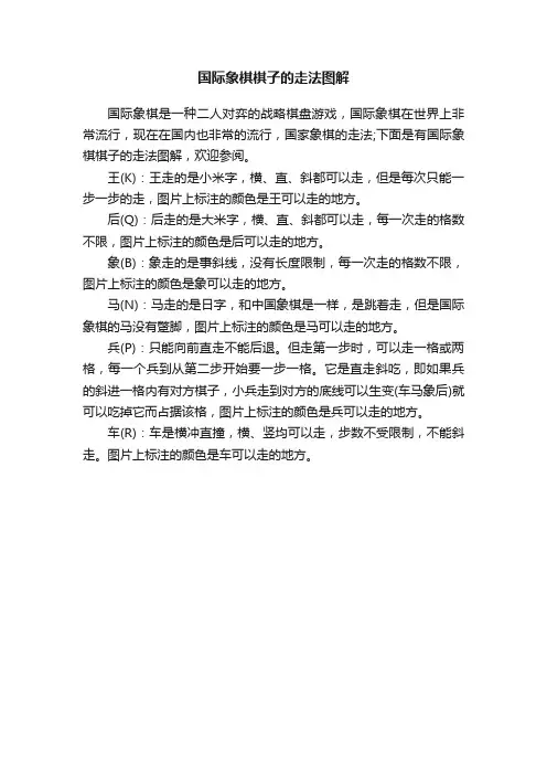 国际象棋棋子的走法图解
