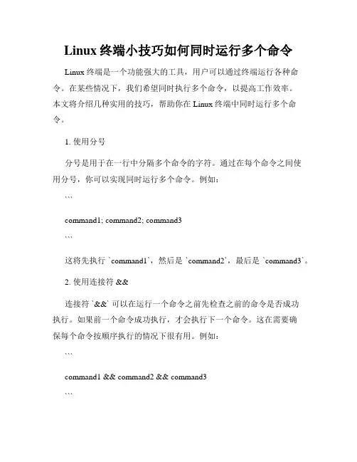 Linux终端小技巧如何同时运行多个命令