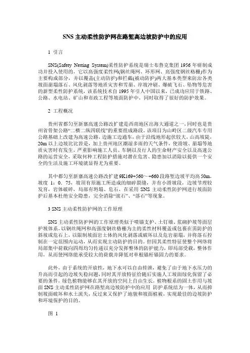 SNS主动柔性防护网在路堑高边坡防护中的应用