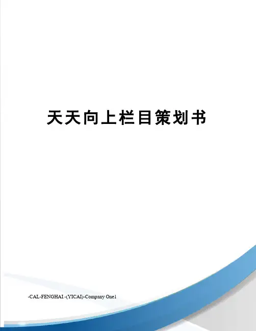 天天向上栏目策划书