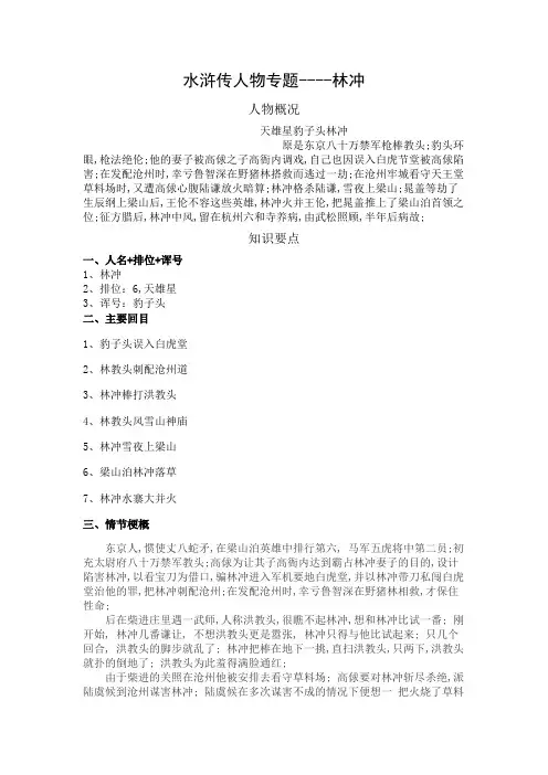水浒传人物专题林冲