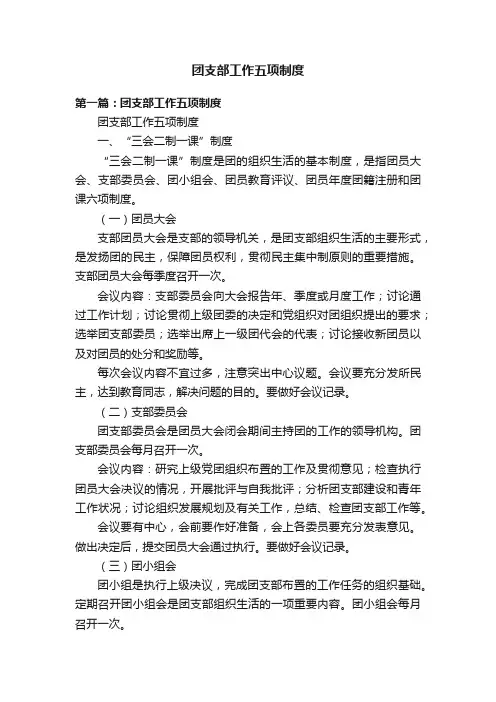 团支部工作五项制度