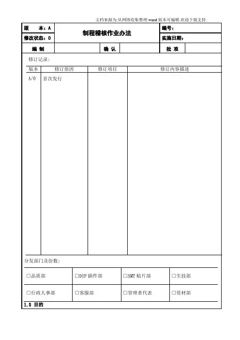 制程稽核作业办法