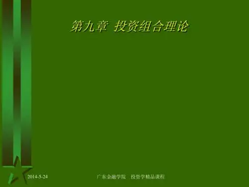 第九章 投资组合理论