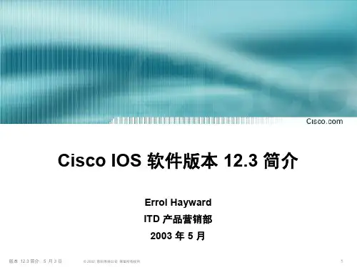 Cisco IOS 软件版本 12.3 简介