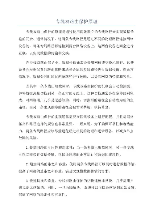 专线双路由保护原理
