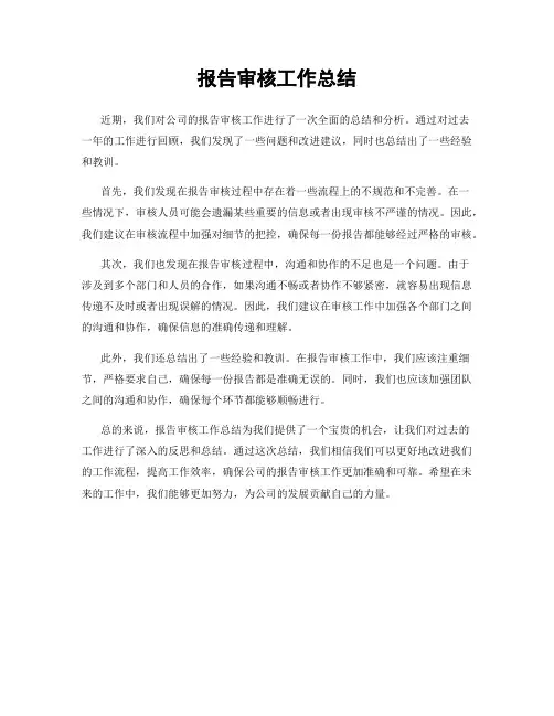 报告审核工作总结