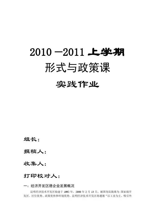 形式与政策作业实践作业