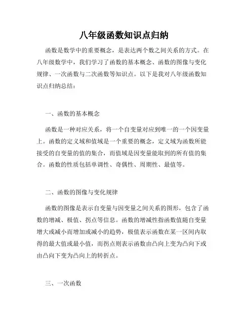 八年级函数知识点归纳