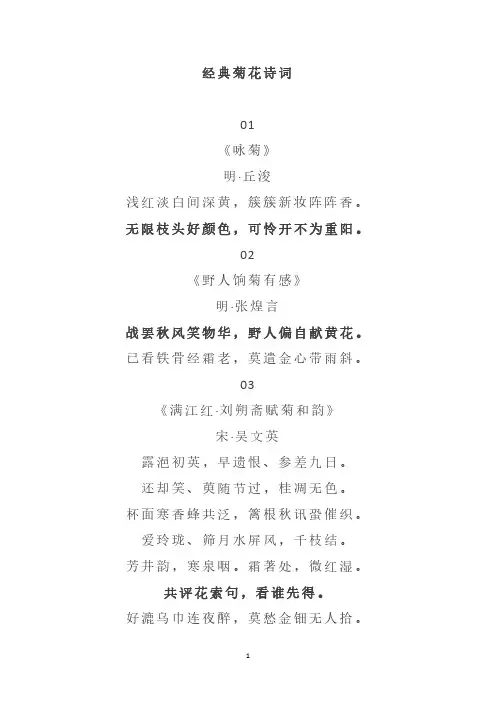 经典菊花诗词