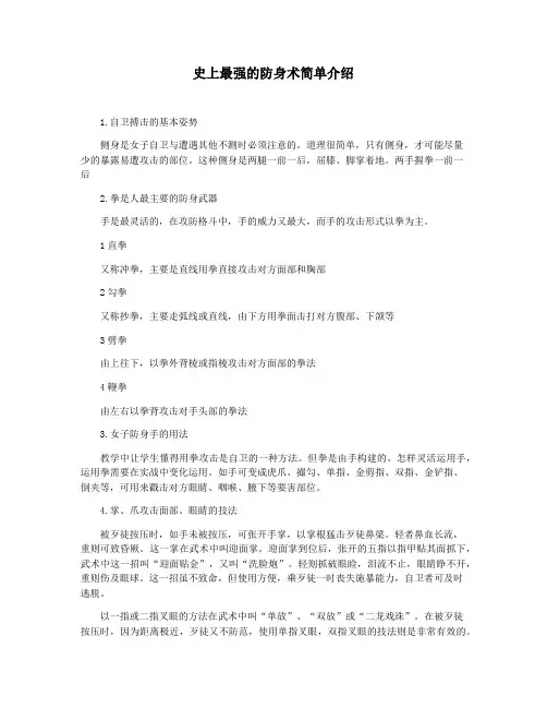 史上最强的防身术简单介绍