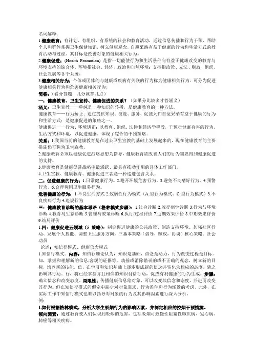 健康教育重点