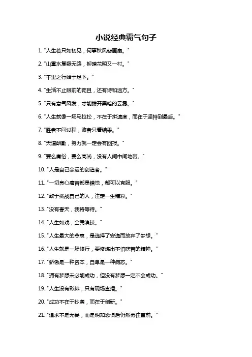小说经典霸气句子