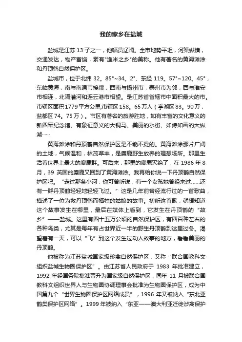 我的家乡在盐城