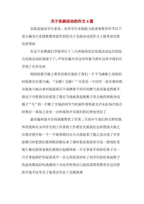 关于实践活动的作文4篇