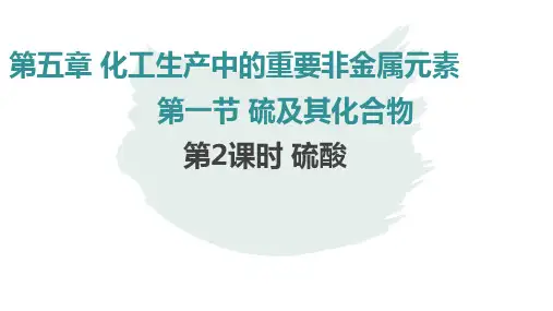 硫及其化合物---硫酸课件+2022-2023学年下学期高一化学人教版(2019)必修第二册