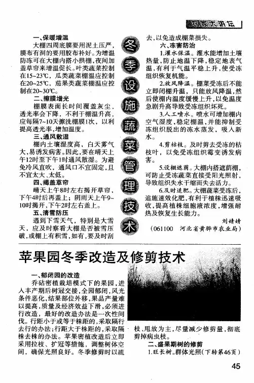 苹果园冬季改造及修剪技术