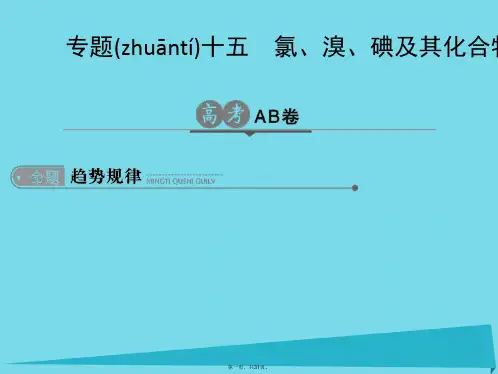 高考化学一轮总复习专题十五氯、溴、碘及其化合物课件