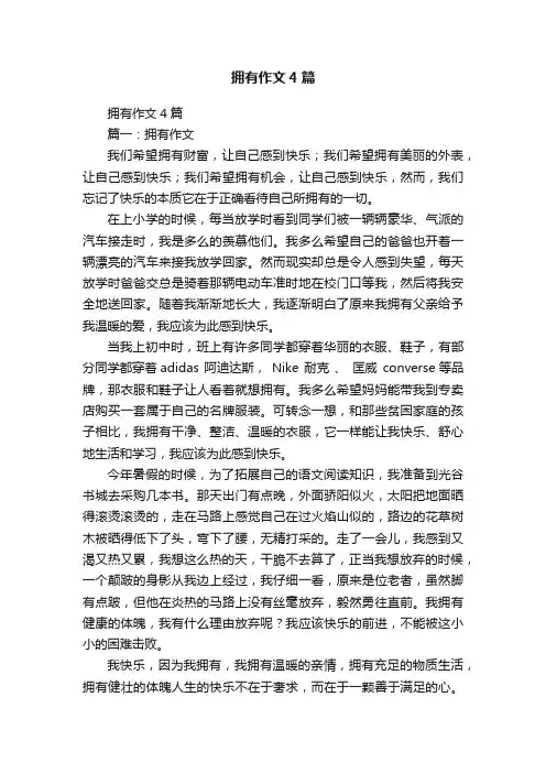 拥有作文4篇