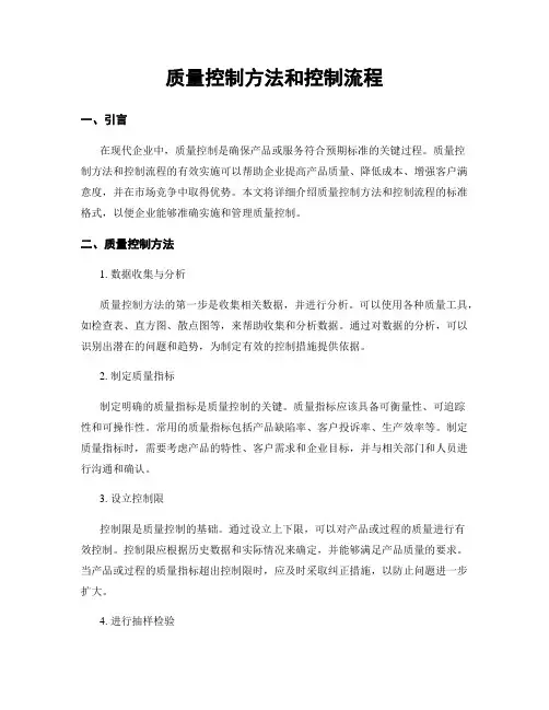 质量控制方法和控制流程