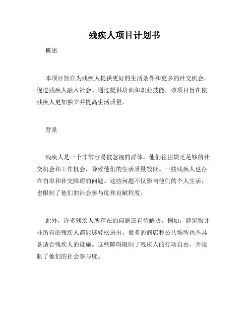 残疾人项目计划书