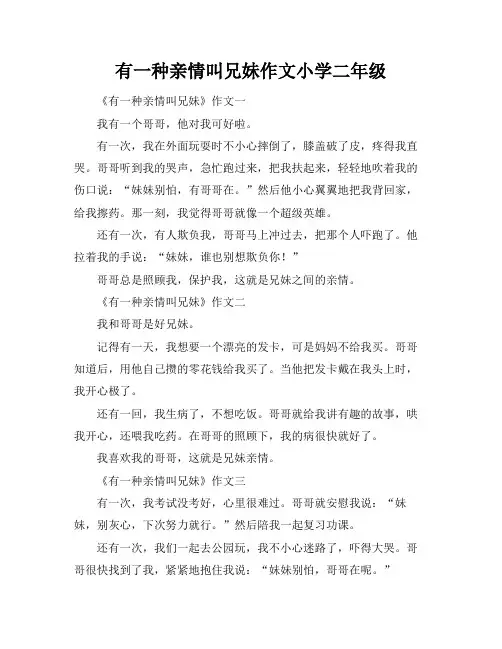 有一种亲情叫兄妹作文小学二年级