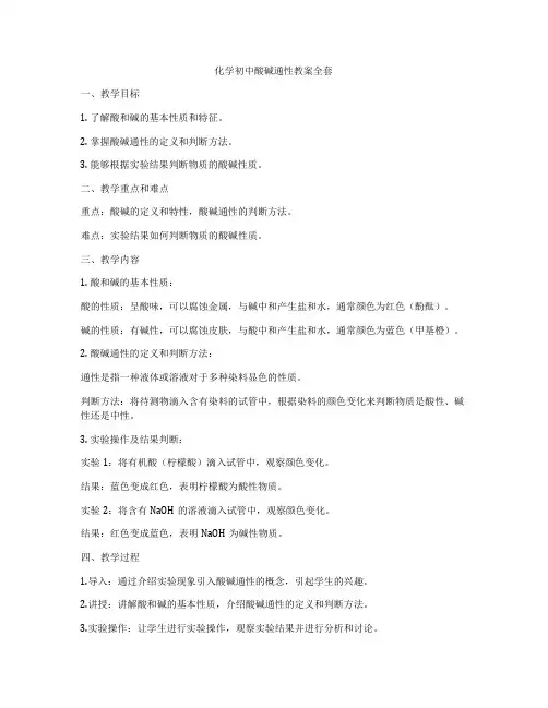 化学初中酸碱通性教案全套