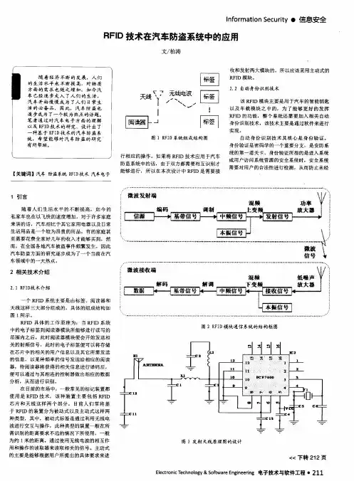 RFID技术在汽车防盗系统中的应用