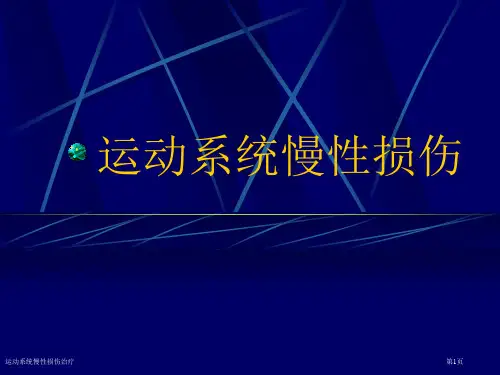 运动系统慢性损伤治疗专家讲座