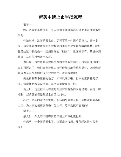 新药申请上市审批流程