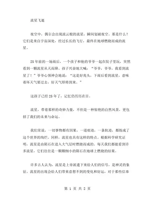 流星飞逝作文范文