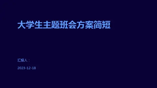 大学生主题班会方案简短
